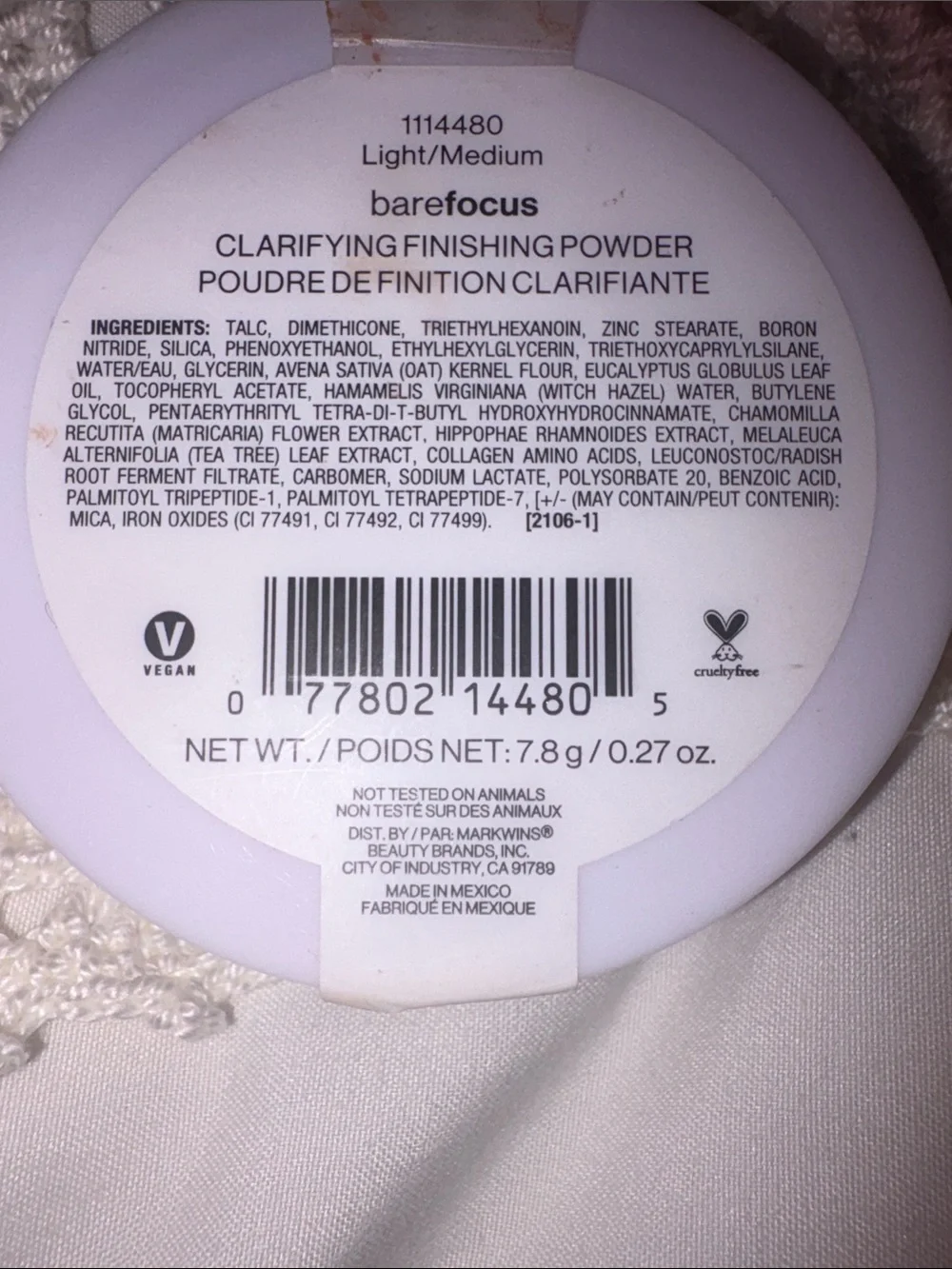Wet n Wild Bare Focus Clarifying Finishing Powder Light/Medium